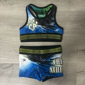 Rebel Athletic Cheer Athletics Reversible Bra and Shorts YM no tags